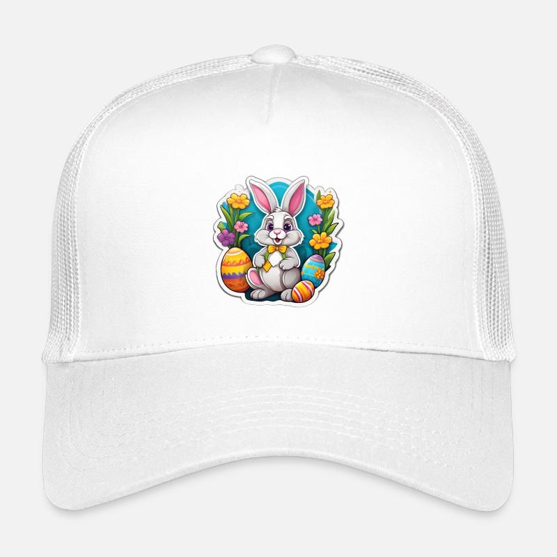 Pastel Easter Bunny and Flowering Eggs Kids’ Trucker Cap