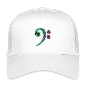 Clé basse Zentangle - Casquette trucker enfant - blanc - Devant