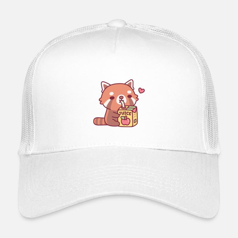 Cute Red Panda Loves Apple Juice Kids’ Trucker Cap