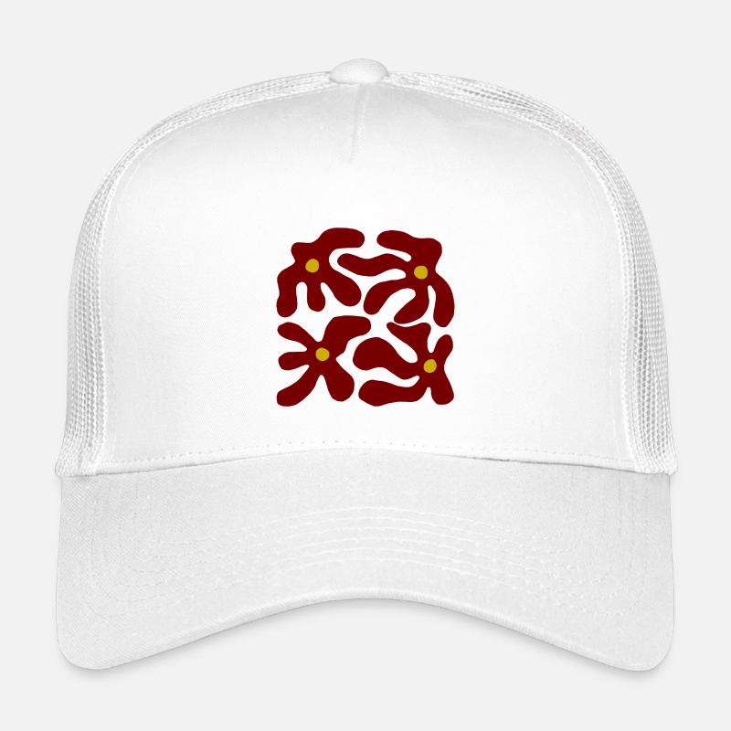Rote Blumen Organisches transparentes Design -V3 Kinder Trucker-Cap