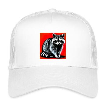 Waschbär - Kinder Trucker-Cap - Weiß - Vorne