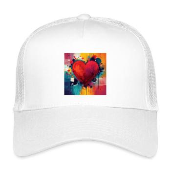 Vivid Heart Graffiti - Kids’ Trucker Cap - white - Front