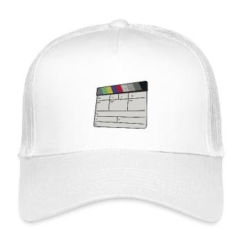 Barres de couleur en clapet cinématographiques Film rétro - Casquette trucker enfant - blanc - Devant