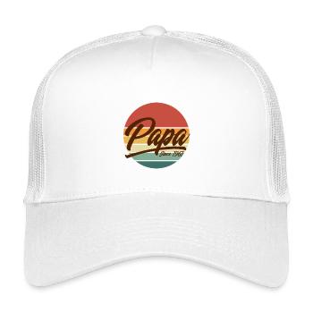 Papa Since 1961 Vintage Sunset - Kinder Trucker-Cap - Weiß - Vorne