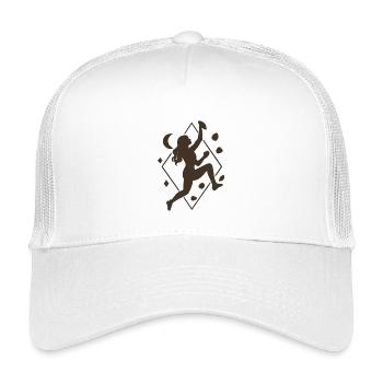 Femme boulderiste bohème : silhouette géométrique d’escalade - Casquette trucker enfant - blanc - Devant
