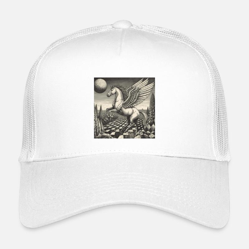 Cheval d’aile au-dessus de la terre lunaire Casquette trucker enfant