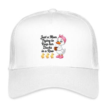 Mom tries to keep her ducks in line - Kids’ Trucker Cap - white - Front
