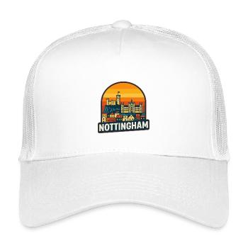 Nottingham Skyline Retro Sunset Vintage Design - Casquette trucker enfant - blanc - Devant