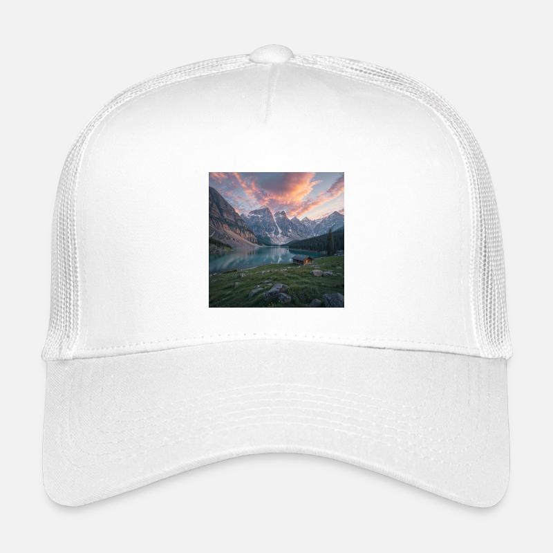 Alpenrefugium am Bergsee - Kinder Trucker-Cap - Weiß