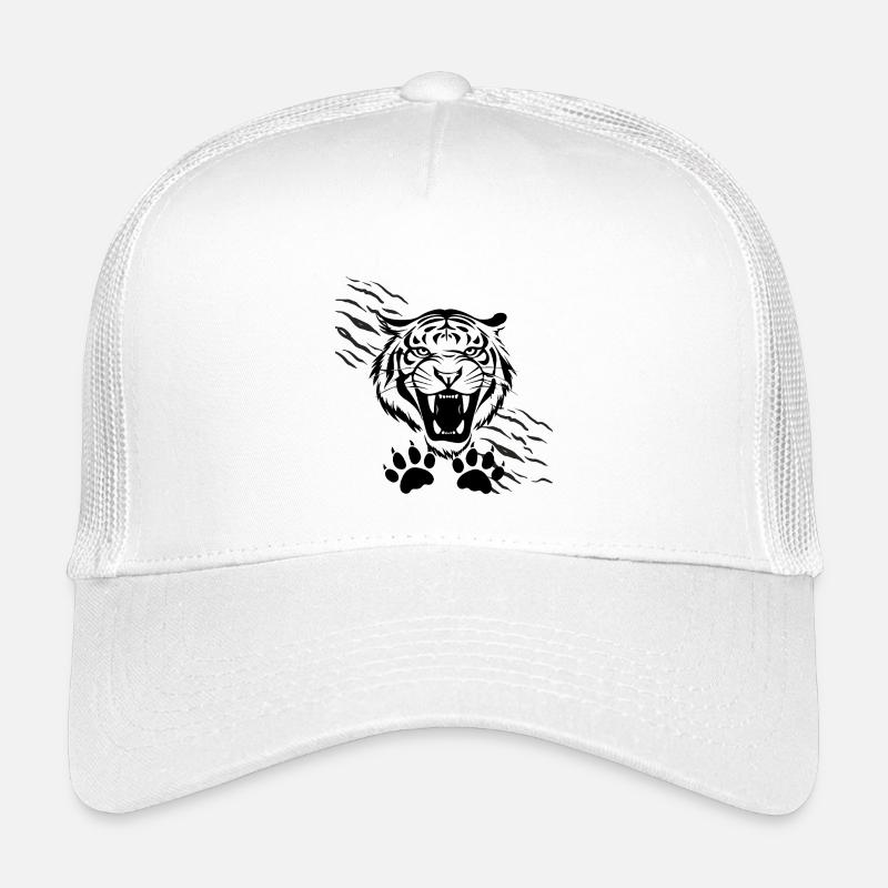 Gebogene Schatten und Tiger - Kinder Trucker-Cap - Weiß