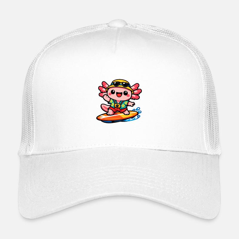 Axolotl héros de la plage de surf de Kawaii Casquette trucker enfant