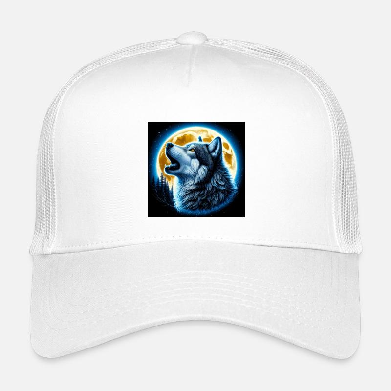 Wolf howls at the Full Moon - Kids’ Trucker Cap - white