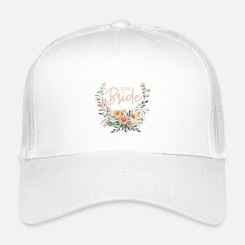 Team Bride! Boho Blumen Bouquet, personalisierbar Kinder Trucker-Cap