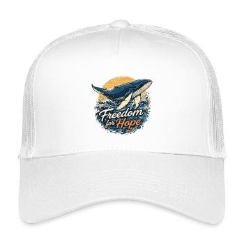 Freedom for Hope: Whale & Wave - Kids’ Trucker Cap - white - Front