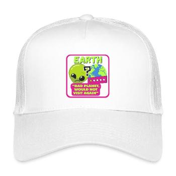 EARTH - "Bad planet, would not visit again" - Kids’ Trucker Cap - white - Front