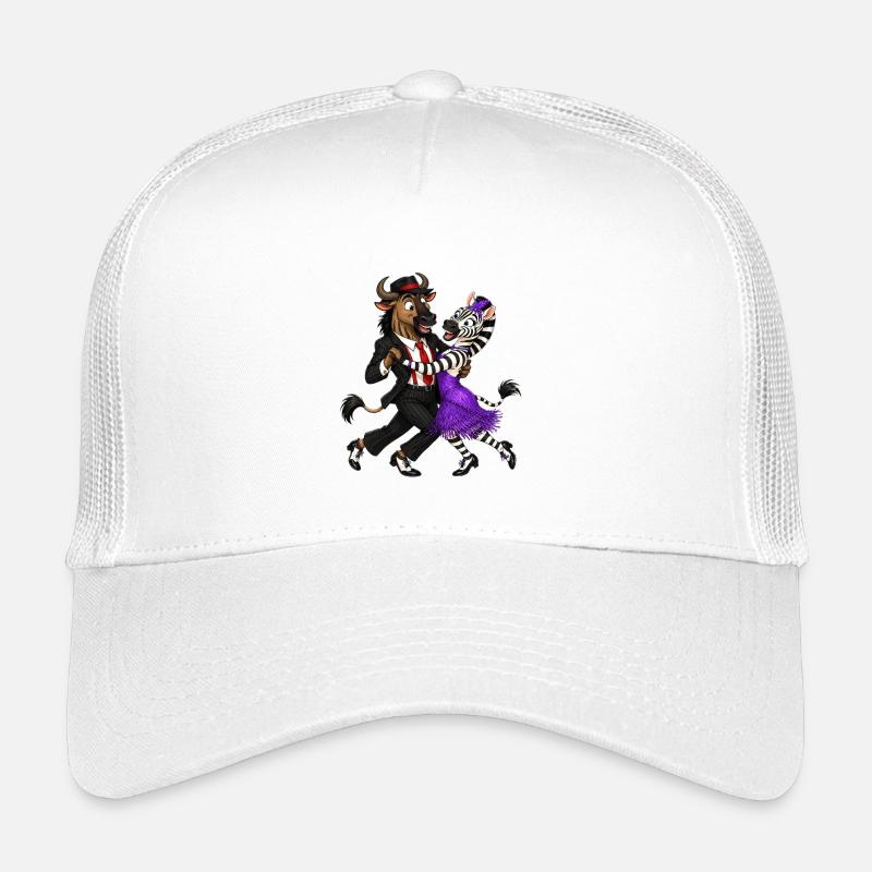 Gnu und Zebra im eleganten Swing Tanz Kinder Trucker-Cap