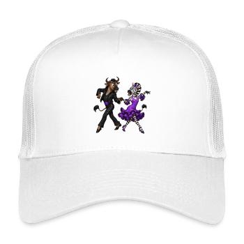 Wildebeest and zebra in passionate dance - Kids’ Trucker Cap - white - Front