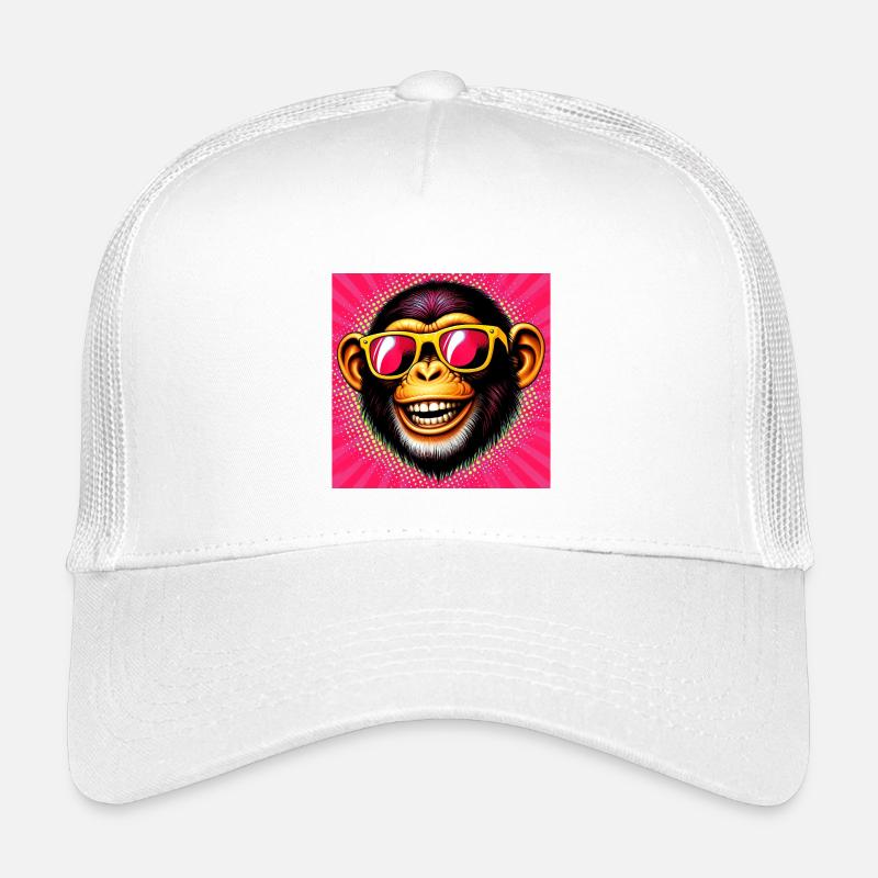 Chimpanzee Monkey - Kids’ Trucker Cap - white