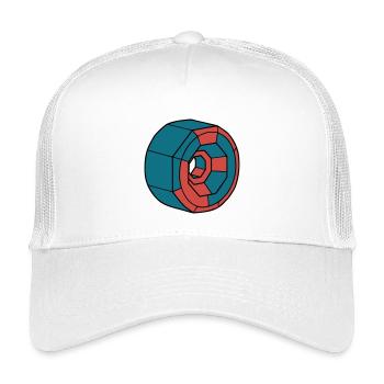 Detailed Skateboard Wheel Crew - Kids’ Trucker Cap - white - Front