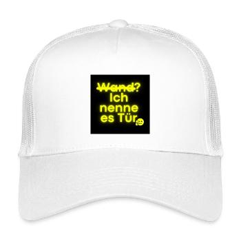 Tür statt Wand in Neon provokante Motivation - Kinder Trucker-Cap - Weiß - Vorne