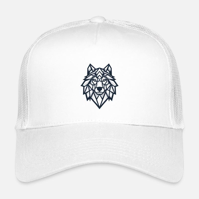Geometrischer Wolf Kinder Trucker-Cap