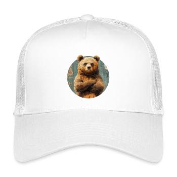 Bärendesign - Kinder Trucker-Cap - Weiß - Vorne