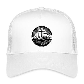 Motif de la croix chrétienne - Casquette trucker enfant - blanc - Devant