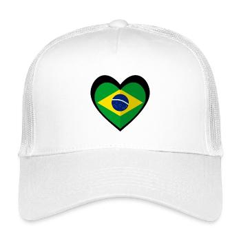 Brasil Coração Preto – Amor pelo Brasil - Kids’ Trucker Cap - white - Front
