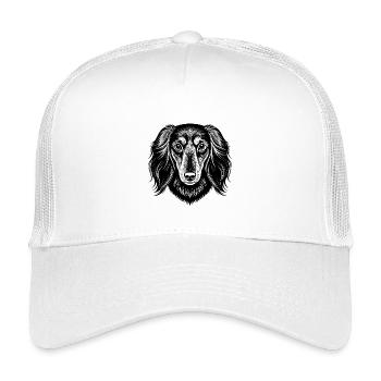 Dackel mit langem Haar - Kinder Trucker-Cap - Weiß - Vorne
