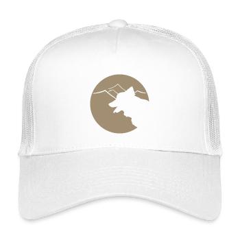 Hundsilhouette im Gebirge oder Dünen - Kinder Trucker-Cap - Weiß - Vorne