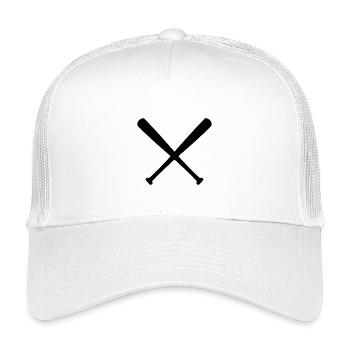 Crossed Baseball Bats - Kids’ Trucker Cap - white - Front