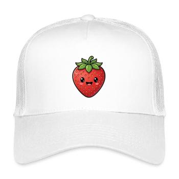 Fraise mignonne - Kawaii aux fruits d’été mignonne - Casquette trucker enfant - blanc - Devant