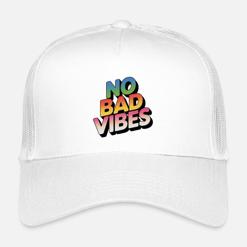 No Bad Vibes Regenbogen Schriftzug Kinder Trucker-Cap