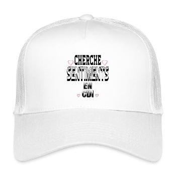 Cherche Sentiments en CDI - Casquette trucker enfant - blanc - Devant