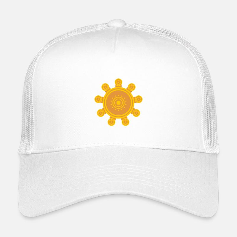 Zentrale orangefarbene Mandala-Sonne Kinder Trucker-Cap