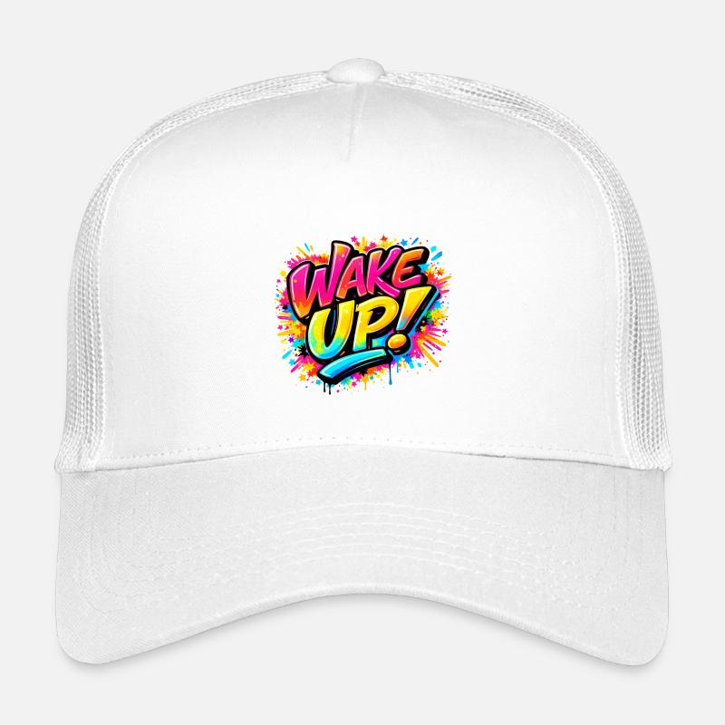 Wake_Up - Kinder Trucker-Cap - Weiß