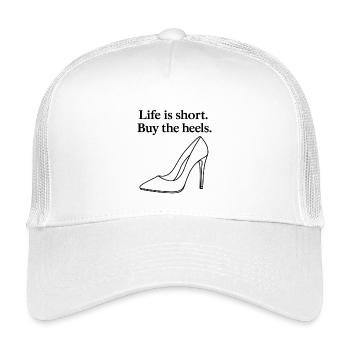 La vie est courte. Achetez les talons. Art lineal - Casquette trucker enfant - blanc - Devant