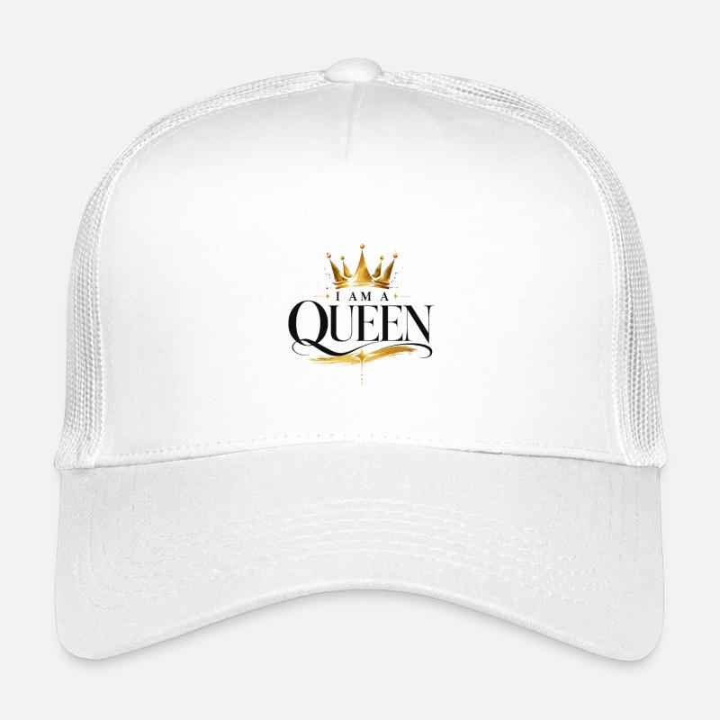 I am a Queen - Golden Crown - Kids’ Trucker Cap - white
