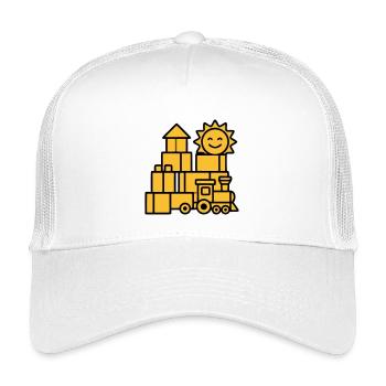 Bauklötze Eisenbahn Spielzeug - Kinder Trucker-Cap - Weiß - Vorne