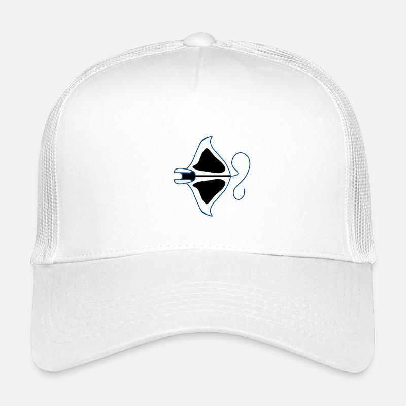 Blauer Umriss Manta-Silhouette Kinder Trucker-Cap