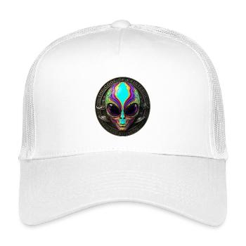 The Code of Existence Alien Sci-Fi Art - Kinder Trucker-Cap - Weiß - Vorne