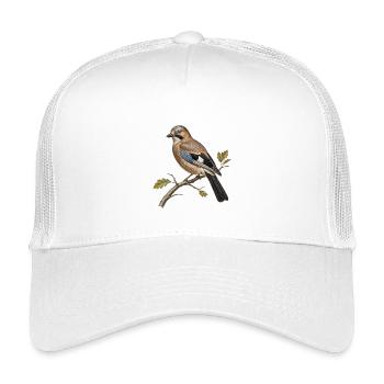 Geai des Chênes Vintage, Illustration Ornithologie - Casquette trucker enfant - blanc - Devant