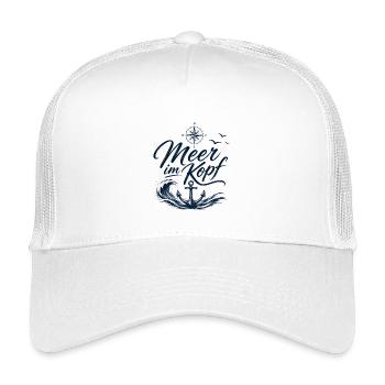 Sea in the head - Maritime fashion with anchor - Kids’ Trucker Cap - white - Front