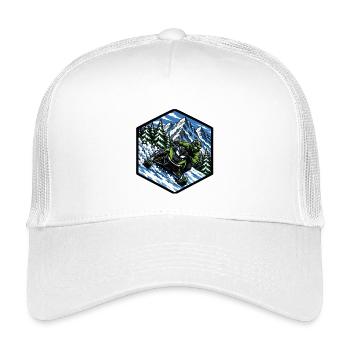 Motoneige en montée dynamique sur neige - Casquette trucker enfant - blanc - Devant