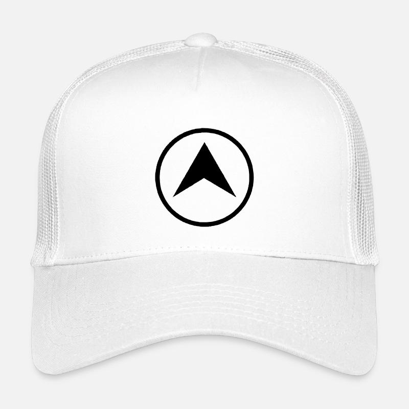 Dreieckiger Pfeil im Kreis - Kinder Trucker-Cap - Weiß