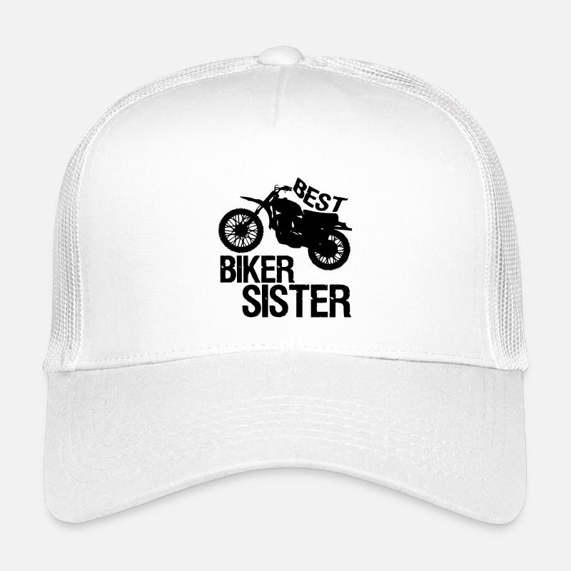 Biker Sister Motorrad Motorradfahrer Geschenk - Kinder Trucker-Cap - Weiß