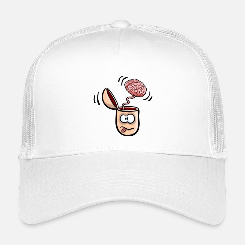 Kopf mit heraus quellendem Gehirn - Kinder Trucker-Cap - Weiß