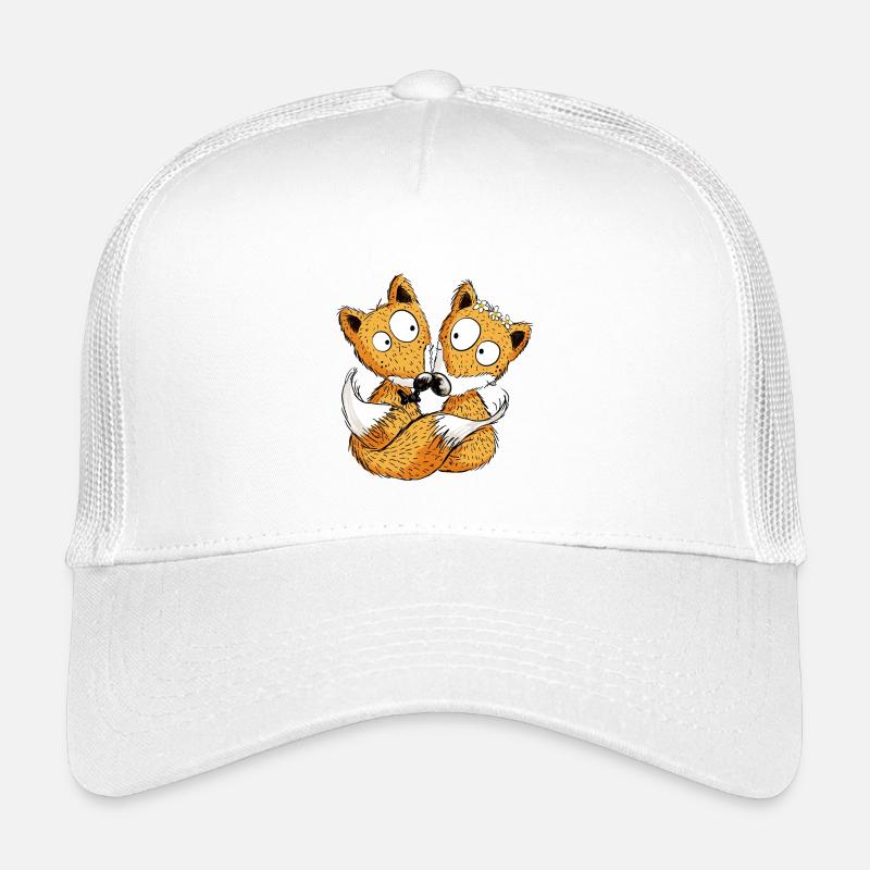 Fuchs Hochzeit - Brautpaar - Comic - Partnerschaft - Kinder Trucker-Cap - Weiß