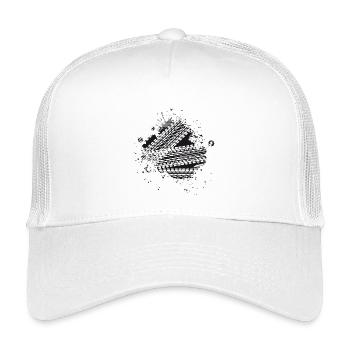 Pneu de voiture boueux bande de roulement de piste de frein dans la boue - Casquette trucker enfant - blanc - Devant