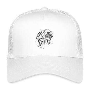 Weltkarte - Kinder Trucker-Cap - Weiß - Vorne